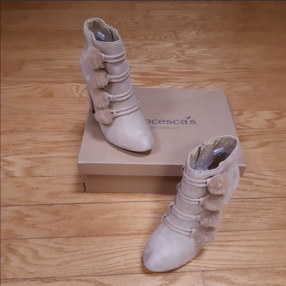 🐩Francesca's Faux Fur Puff Ankle Boot